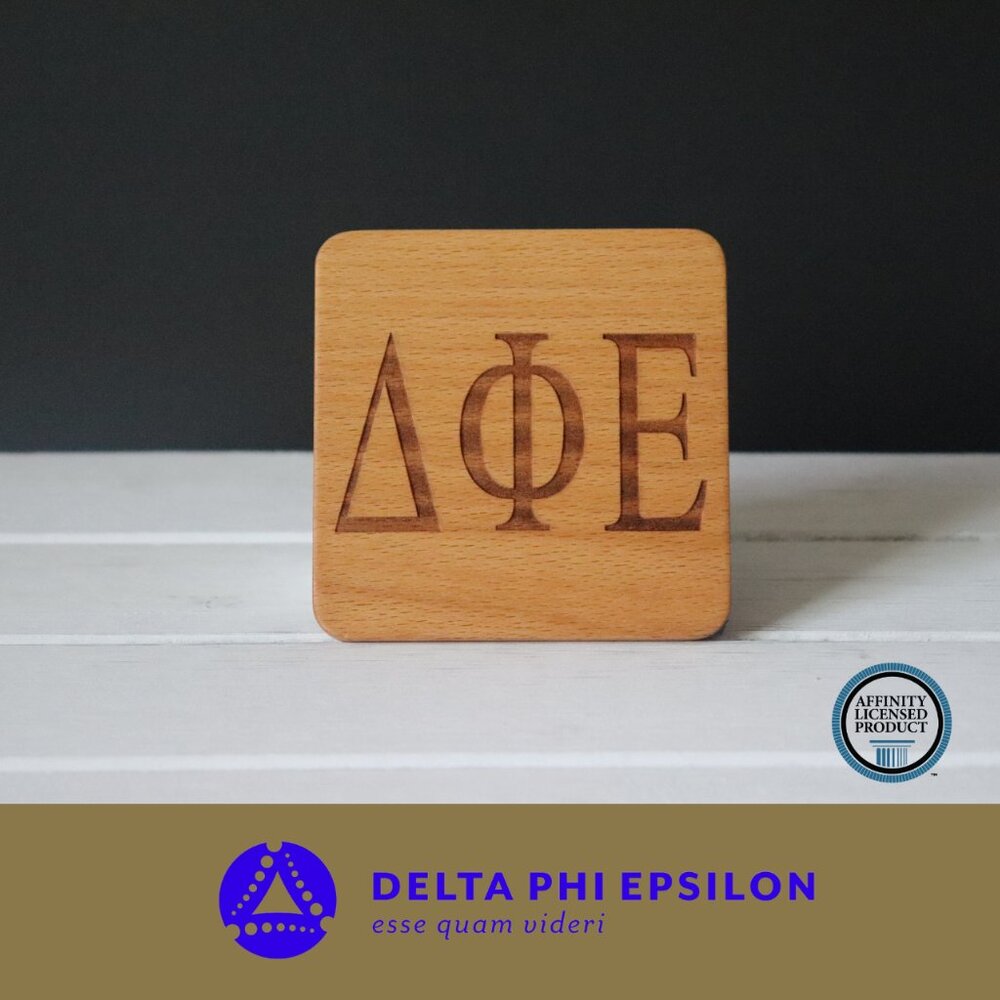 Delta Phi Epsilon Greek Letters (Set of 4 Coasters)